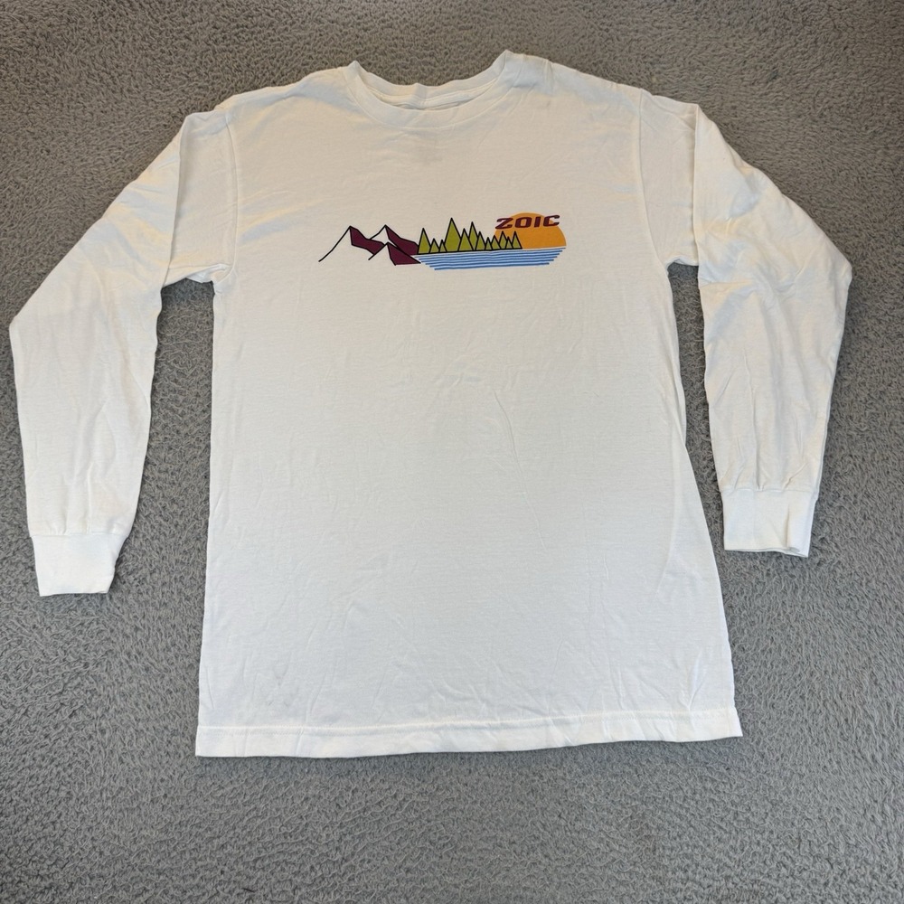 Zoic Mountain‎ Range Shirt Long Sleeve White Men's Size Small